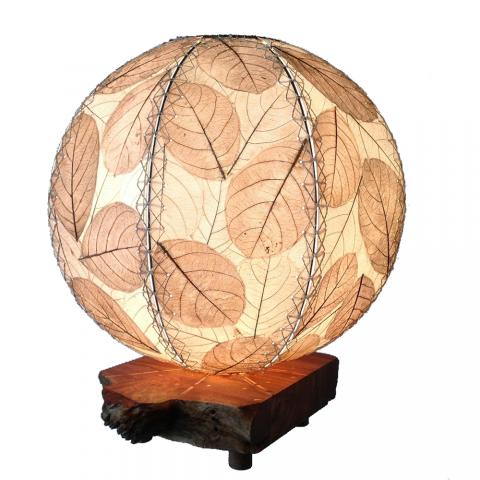 driftwood orb lamp in natural
