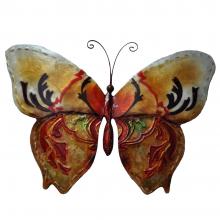 Metal Wall Art butterfly in gold and red