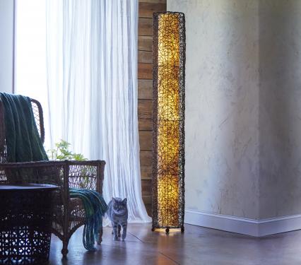 Eangee Giant Durian Nito Floor Lamp in Natural
