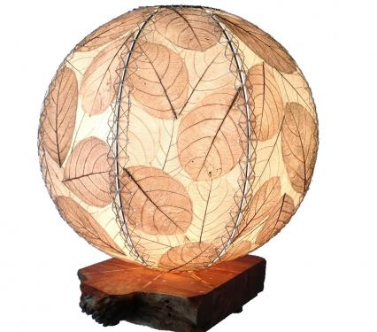 driftwood orb lamp in natural