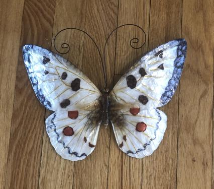 White and Red Butterfly Metal Wall Decor