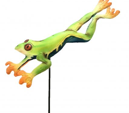 Leaping Frog Garden Stake